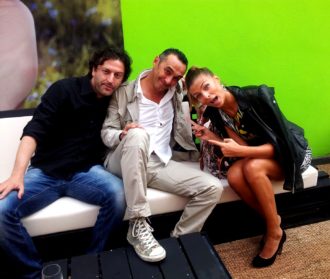 Igor Nogarotto con Giacobazzi e Cristina Chiabotto